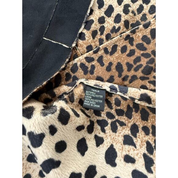 Laura Max Women's Black Leopard Print Faux Suede Blazer Jacket Size XL - Picture 5 of 5